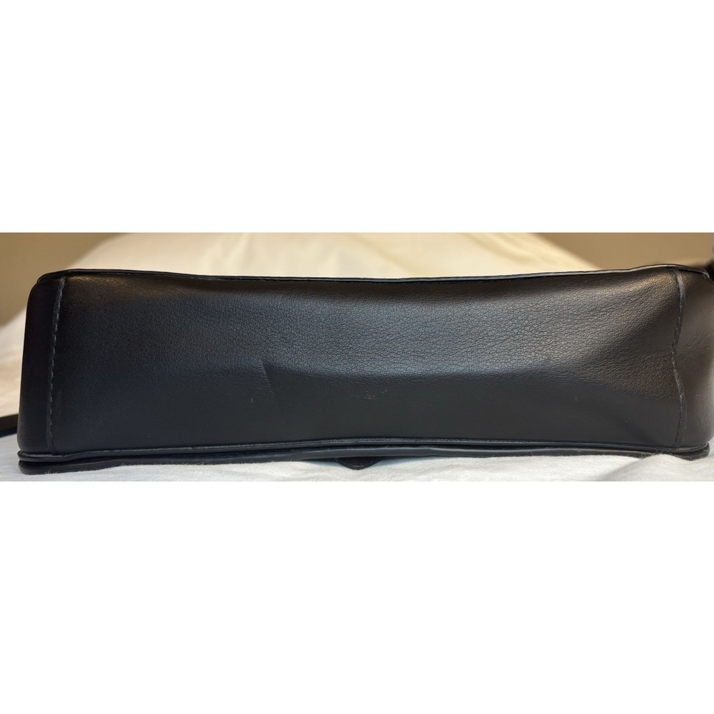 Black Coach Georgie Woman's Leather Signature Shoulder Bag W/ Silver Accents - Picture 9 of 16